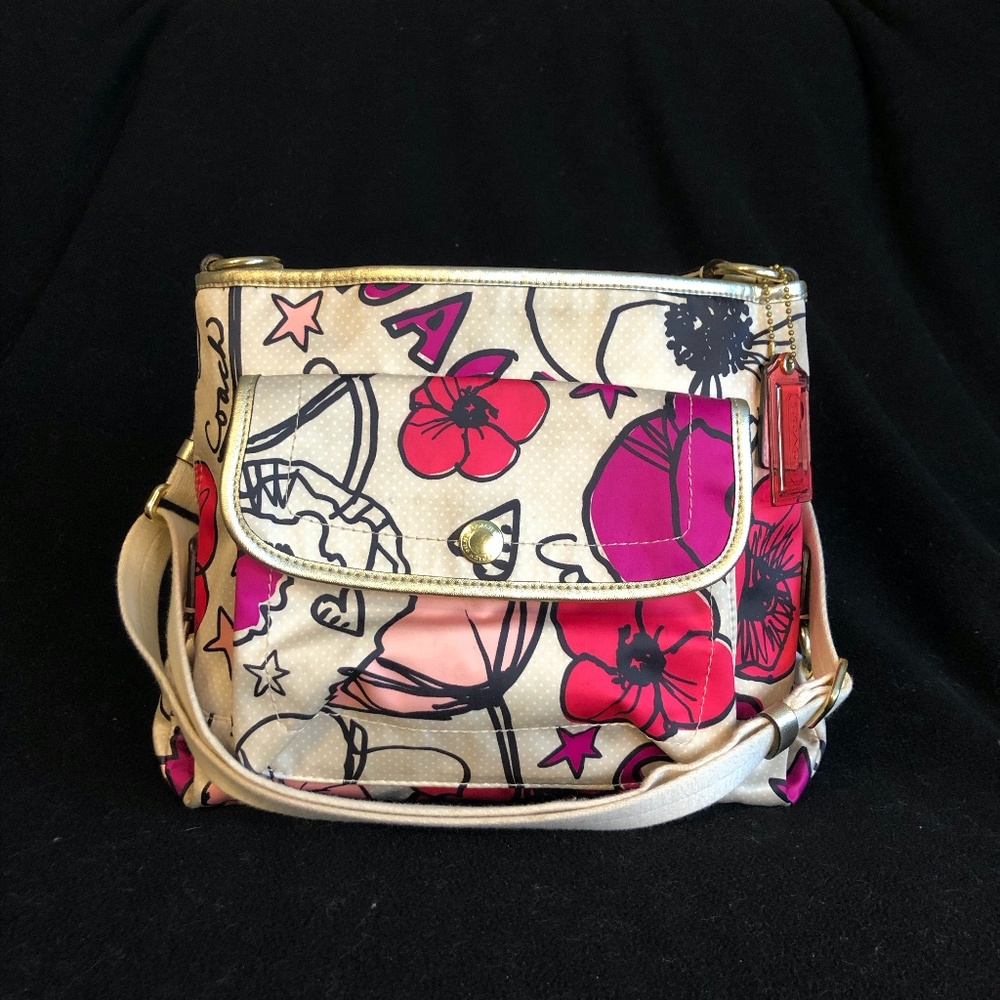 Coach multicolor flower Krya Poppy crossbody